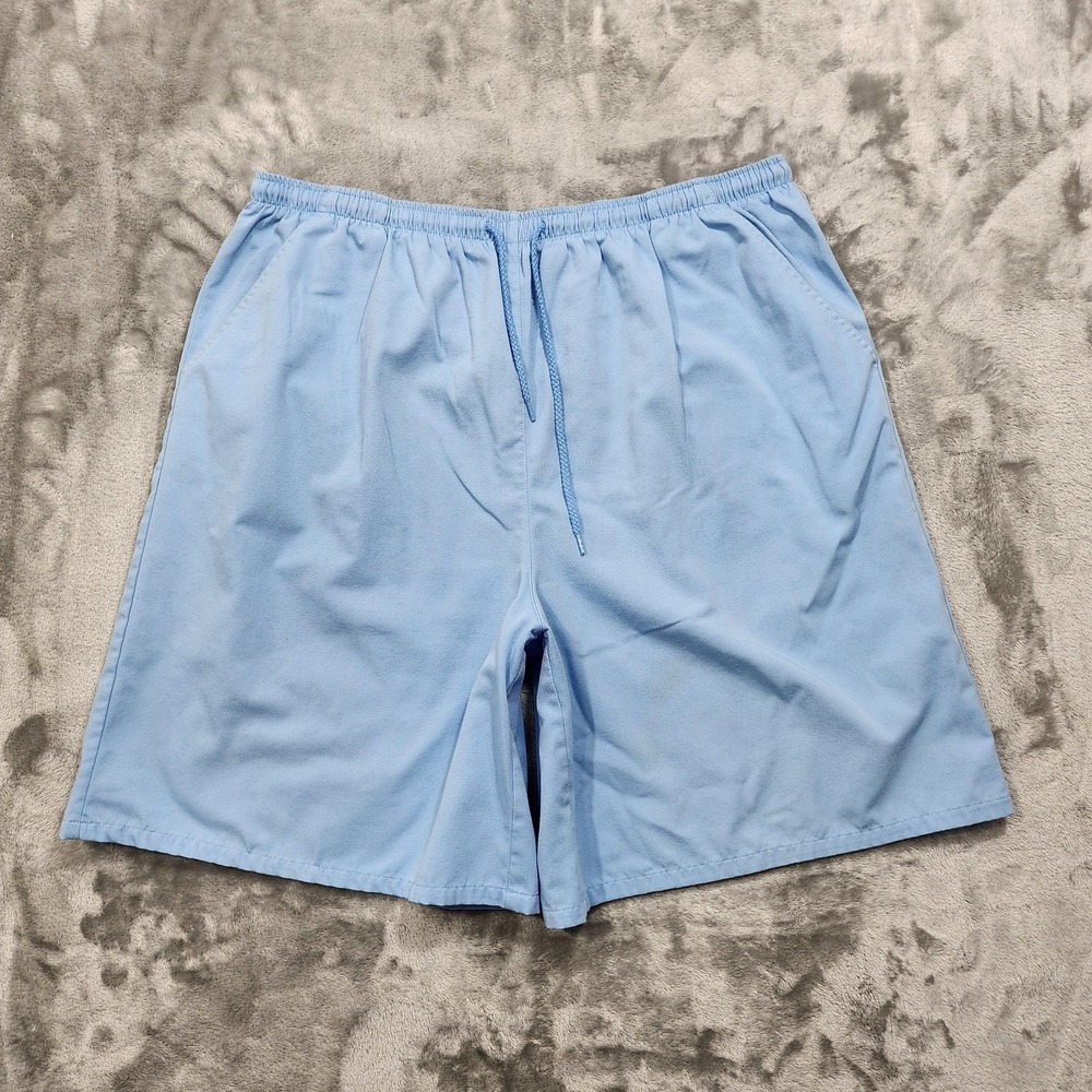 Vintage‎ Paradise Bay Shorts Womens XL Blue Pull On Drawstring Casual Pockets